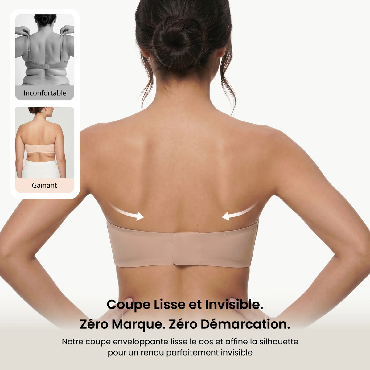 Soutien-Gorge Bandeau Sans Bretelles Invisible – Push-Up Léger Anti-Glisse