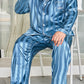 Pyjama décontracté pour homme grande taille en jacquard rayé