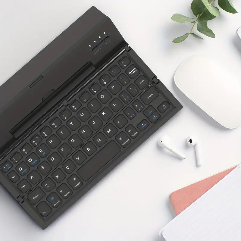 Clavier Bluetooth Pliable avec Support Smartphone – Clavier Sans Fil Portable pour Ordinateurs et Accessoires