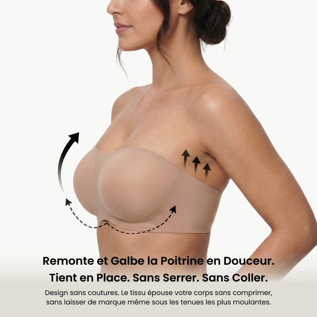 Soutien-Gorge Bandeau Sans Bretelles Invisible – Push-Up Léger Anti-Glisse