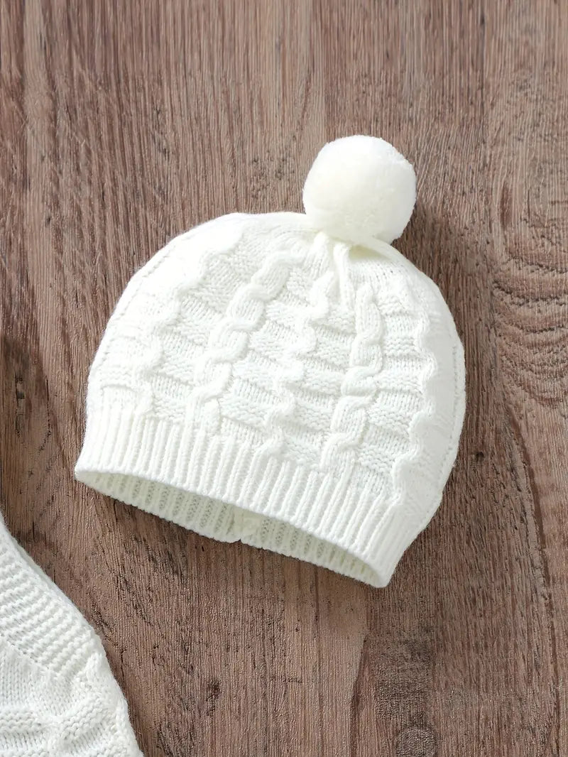 Ensemble tricot bébé avec bonnet – Salopette chaude et confortable