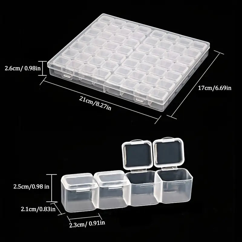 Boîte de Rangement Transparentes 28 Cases – Organiseur Plastique pour Perles, Strass et Petits Accessoires de Bijoux