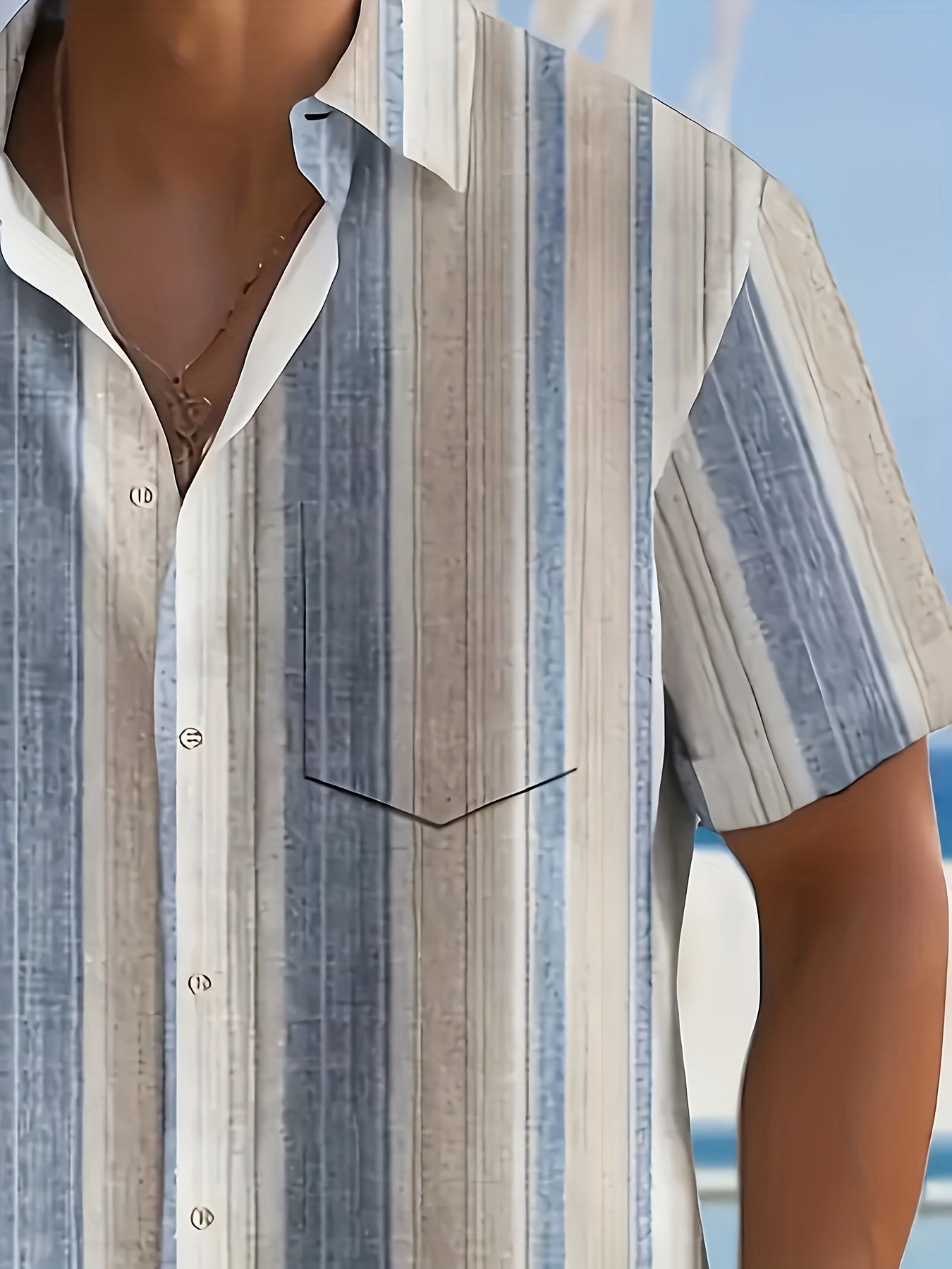 Chemise décontractée à rayures pour homme