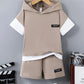 Ensemble chemise garçon à capuche beige