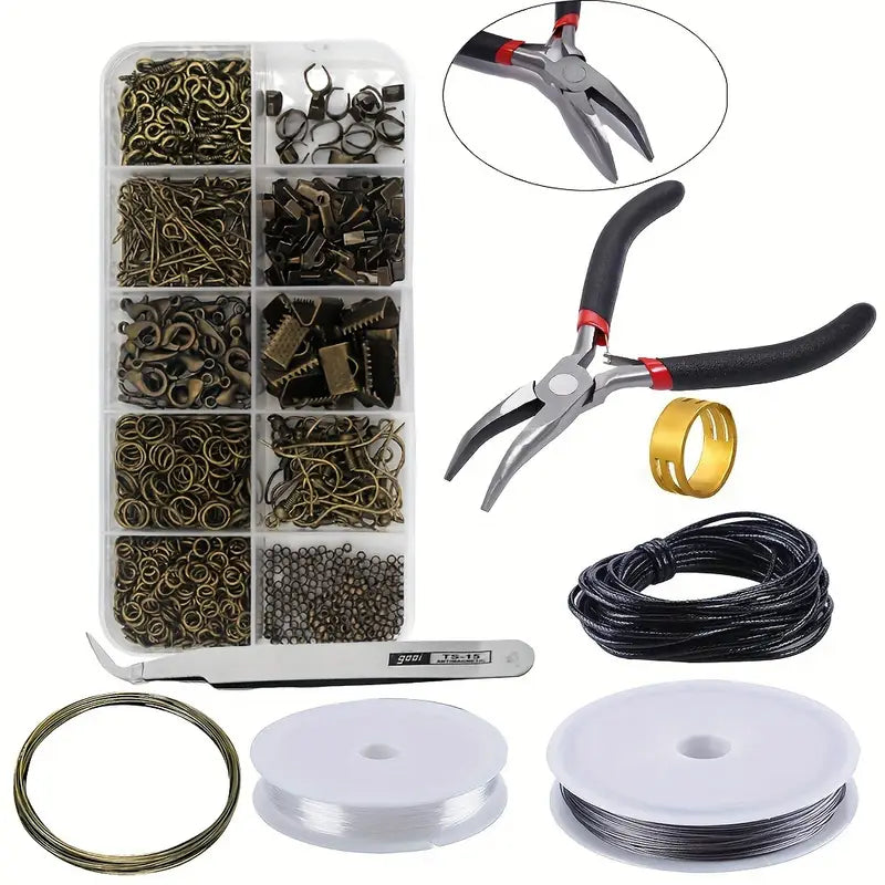 Kit Complet Accessoires Bijoux DIY – Crochets, Anneaux, Fermoirs et Embouts Métal