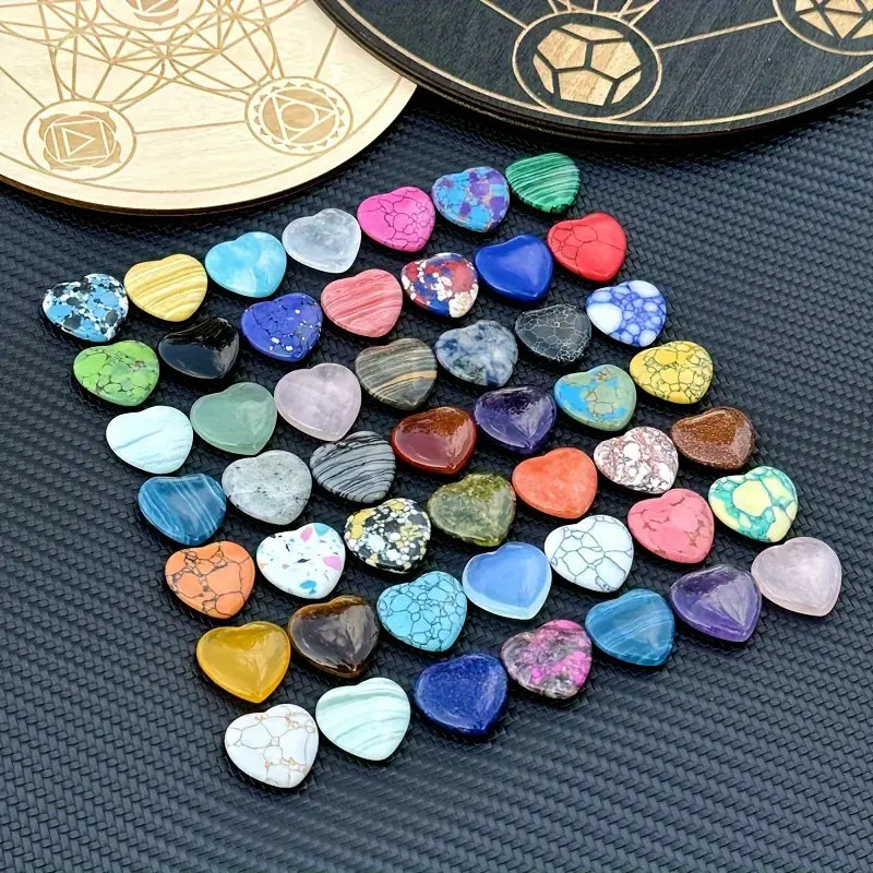 Pierres précieuses en forme de cœur – Gemmes naturelles multicolores en vrac pour bijoux et lithothérapie