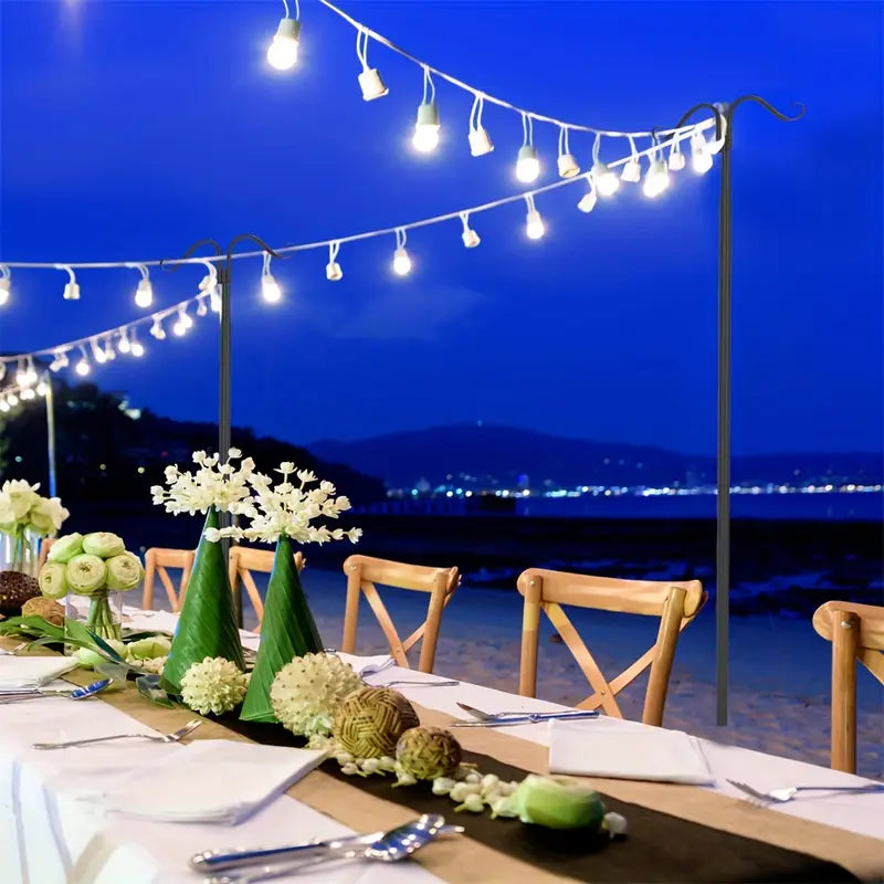 Guirlande lumineuse extérieure LED sur poteaux  Éclairage décoratif de jardin et terrasse