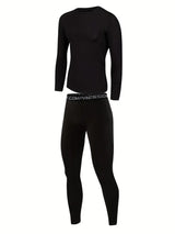Ensemble de Sport Enfant – T-shirt Manches Longues et Legging Noir, coloris Noir