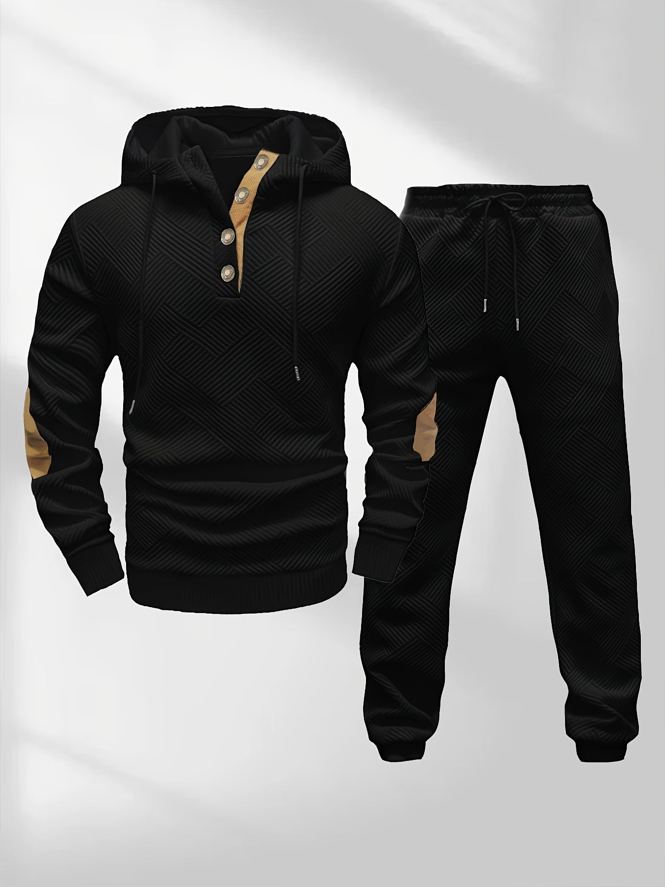 Ensemble Homme : Sweat à Capuche Jacquard Tricoté et Pantalon