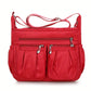 Sac besace femme rouge en nylon imperméable  Léger, pratique et multi poches