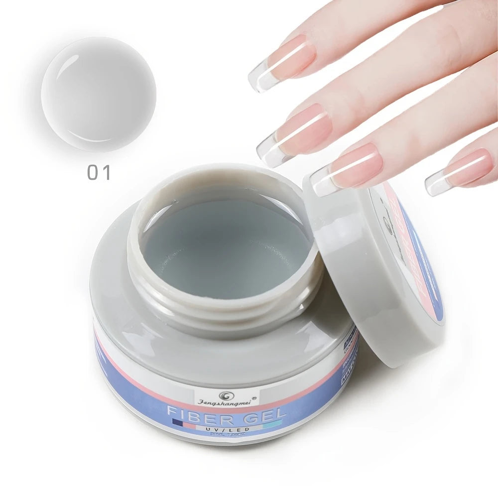 Gel Fibre pour Ongles UV/LED – Renforcement & Extension Naturelle, 30g