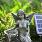 Fontaine solaire extérieure avec LED en forme d’ange  Décoration lumineuse de jardin