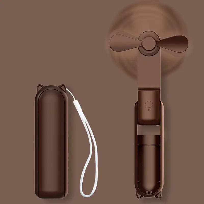 Mini Ventilateur USB Portable Pliable – Design Oreilles de Chat, Rechargeable et Silencieux