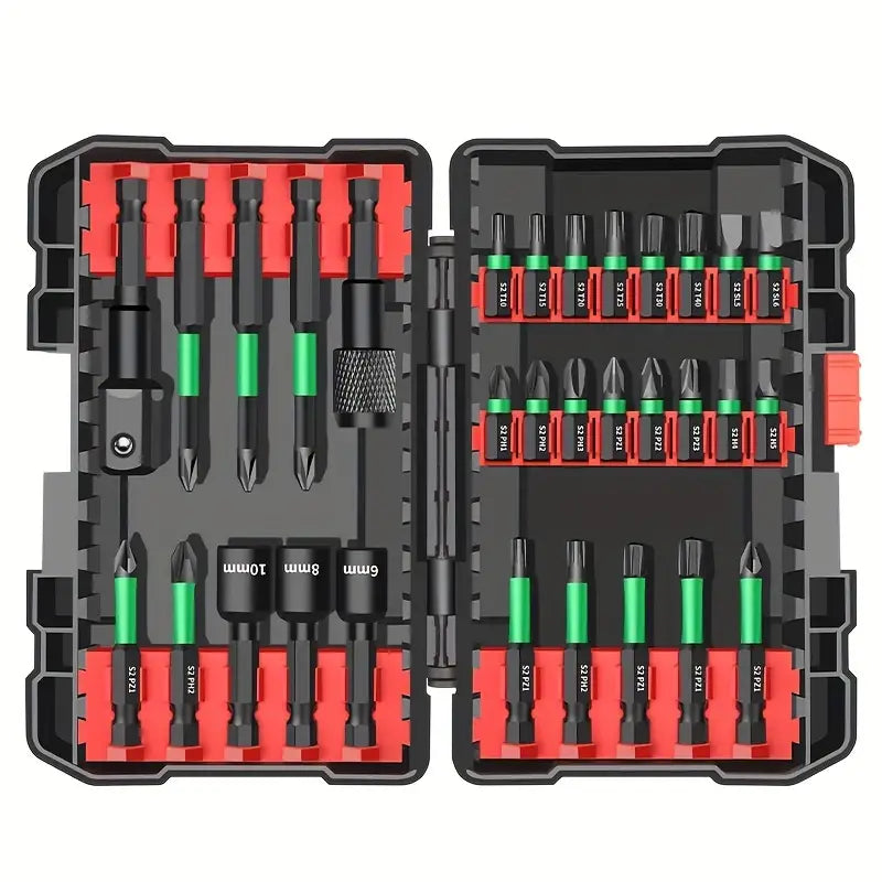 Set d’Embouts de Visseuse Magnétiques avec Adaptateurs – Kit Complet pour Perceuse Électrique