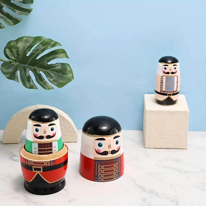 Poupées Russes Casse-Noisette en Bois – Marionnettes Décoratives pour Théâtre et Histoires d’Enfants