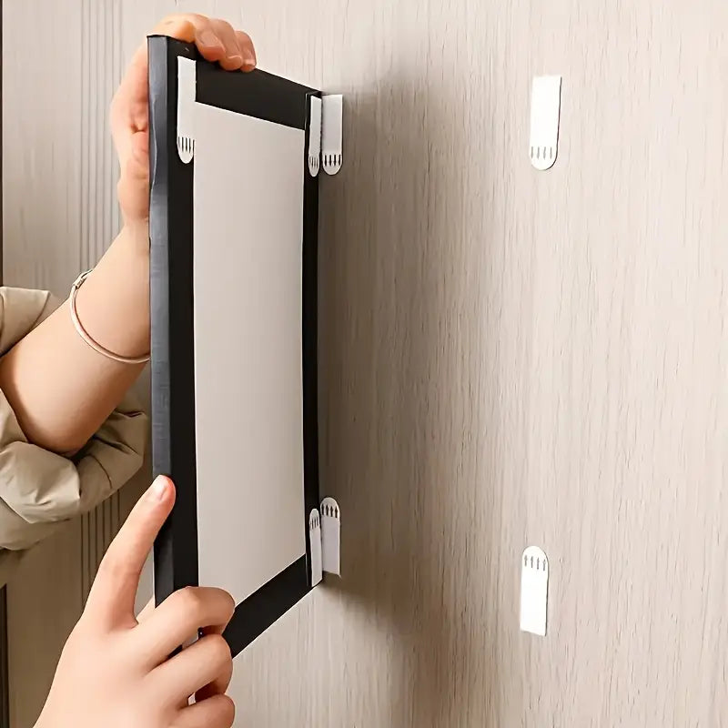 Attaches murales adhésives sans perçage – Crochets transparents repositionnables pour cadres, déco et objets légers