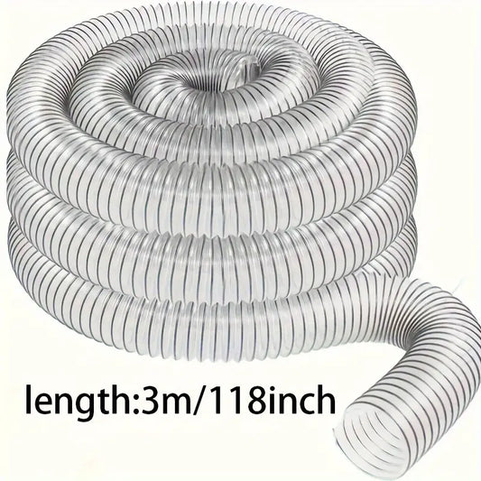 Tuyau Flexible Transparent Renforcé en PVC – Conduit Industriel Résistant pour Aspiration et Refoulement de Liquides