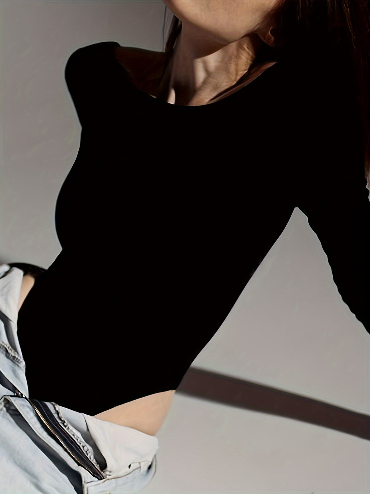 Body Femme Uni Dos Nu – Manches Longues & Coupe Sexy