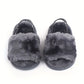 Sandales bébé fille en fourrure douce – Chaussures d’intérieur antidérapantes été/hiver
