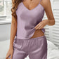 Pyjama Sexy Femme en Satin – Ensemble Lingerie de Nuit 2 Pièces avec Débardeur à Bretelles et Short Dentelle
