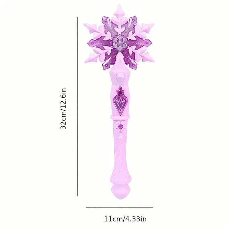 Baguette magique lumineuse flocon de neige – Accessoire déguisement princesse et fée