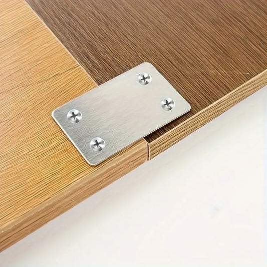 Plaque de Jonction en Acier Inoxydable avec Vis – Renfort et Assemblage pour Meubles et Menuiserie