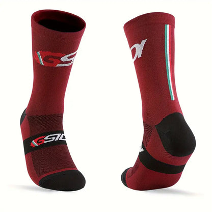 Chaussettes de cyclisme respirantes, coloris Rouge