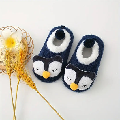 Chaussettes chaussons bébé animaux – Bas d’hiver doux et antidérapants