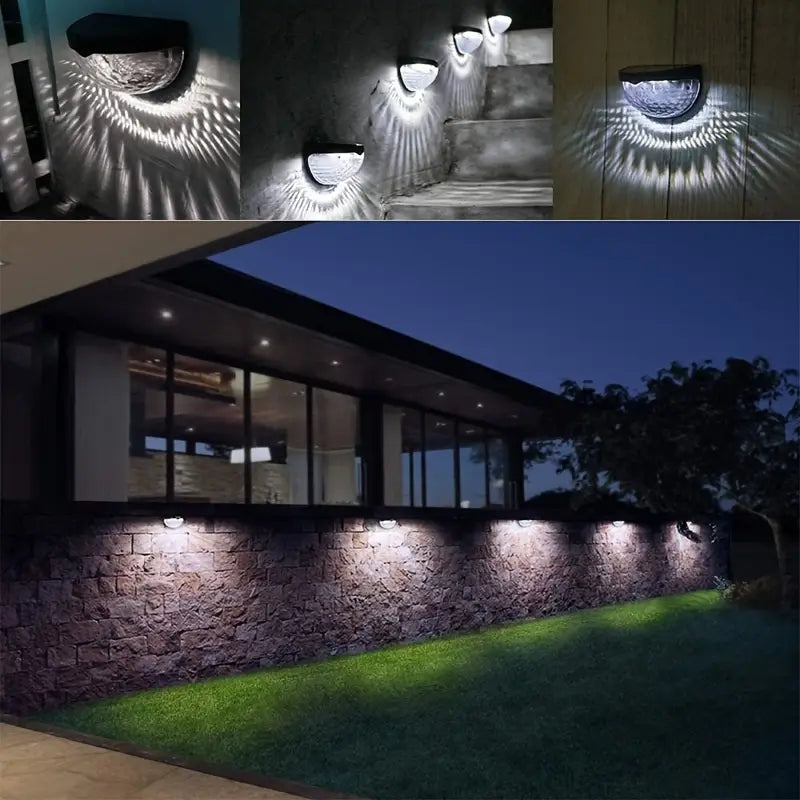 Applique Solaire LED Extérieur – Éclairage Mural Décoratif avec Effet Projecteur pour Jardin et Terrasse