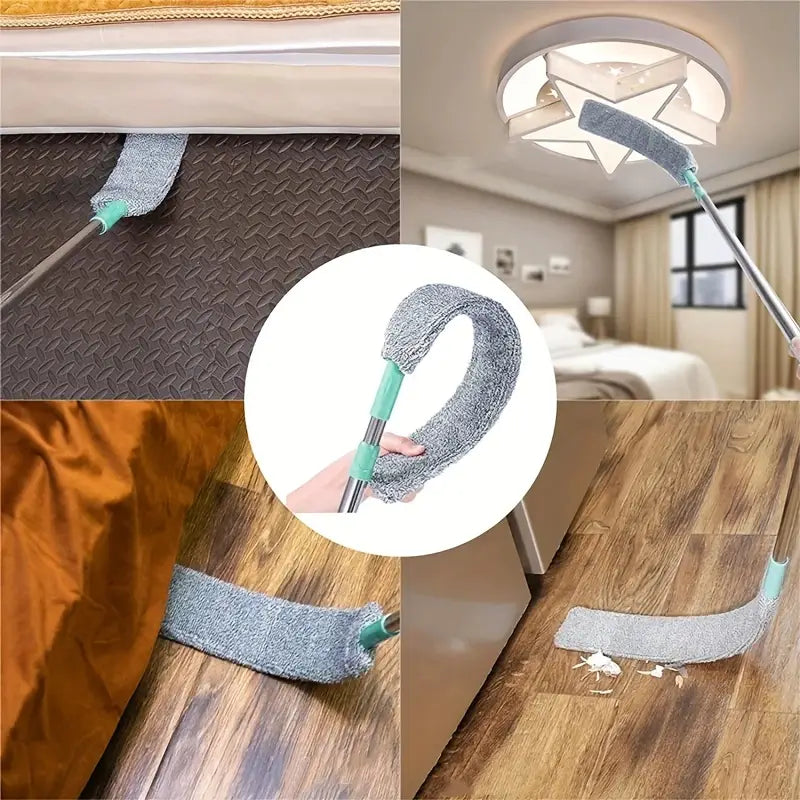 Balai Flexible Microfibre pour Recoins – Nettoyage Facile sous les Meubles, Lits et Endroits Inaccessibles