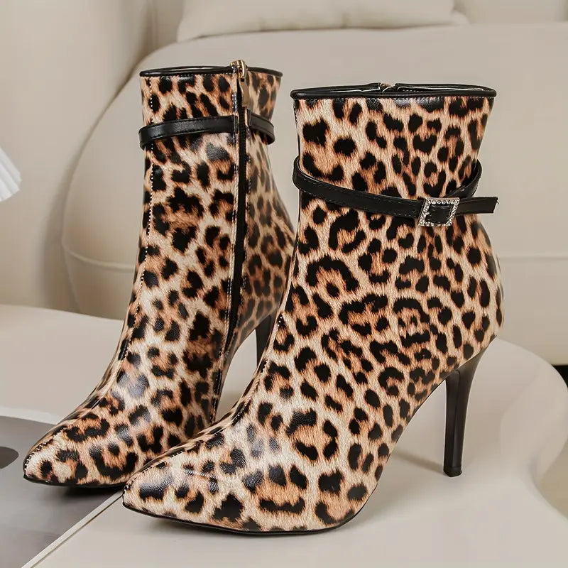 Bottes fille à talons motif serpent – Chaussures tendance élégantes et stylées