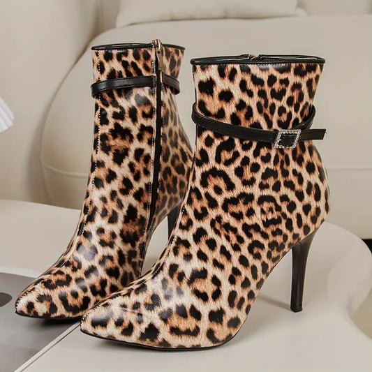 Bottes fille à talons motif serpent – Chaussures tendance élégantes et stylées