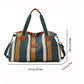 Sac de Voyage Rayé en Tissu Résistant – Cabine Week-End Grande Capacité avec Bandoulière Amovible