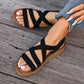 Chaussures Élégantes pour Femme, Chaussures de Dame Chics, Dernières Sandales d'Été 2025 pour Femme en Polyester avec Sangle Élastique, Semelles Plates Antidérapantes, Style Féerique Décontracté de Plage, Chaussures pour Femme