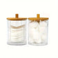 Bocaux de rangement salle de bain avec couvercle bambou – Organisateurs coton, cotons-tiges et accessoires