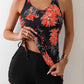 Tankini shorty noir à fleurs – Ensemble deux pièces sport chic