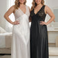 Lot de 2 longues nuisettes grande taille avec larges bretelles