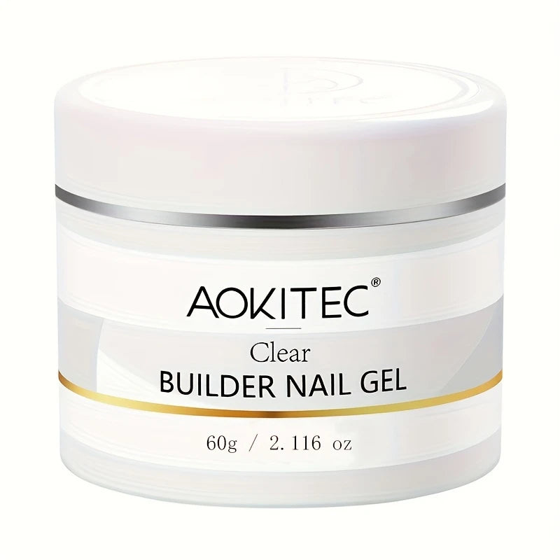 Gel de Construction Ongles Transparent AOKITEC 60g – Builder Gel Professionnel pour Extensions et Renforcement