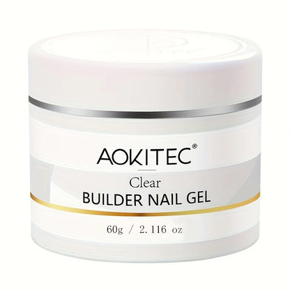 Gel de Construction Ongles Transparent AOKITEC 60g – Builder Gel Professionnel pour Extensions et Renforcement