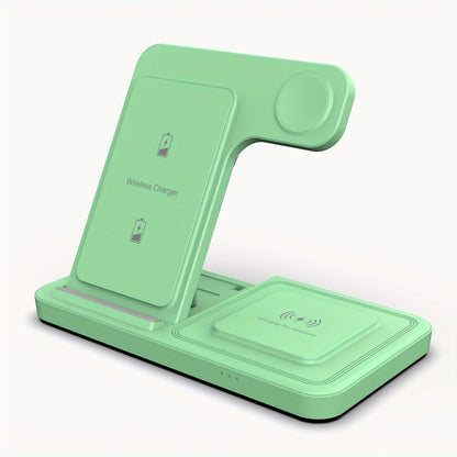 Station de Charge Sans Fil 3 en 1 TIMESS – Chargeur iPhone, Apple Watch et AirPods avec Indicateur LED