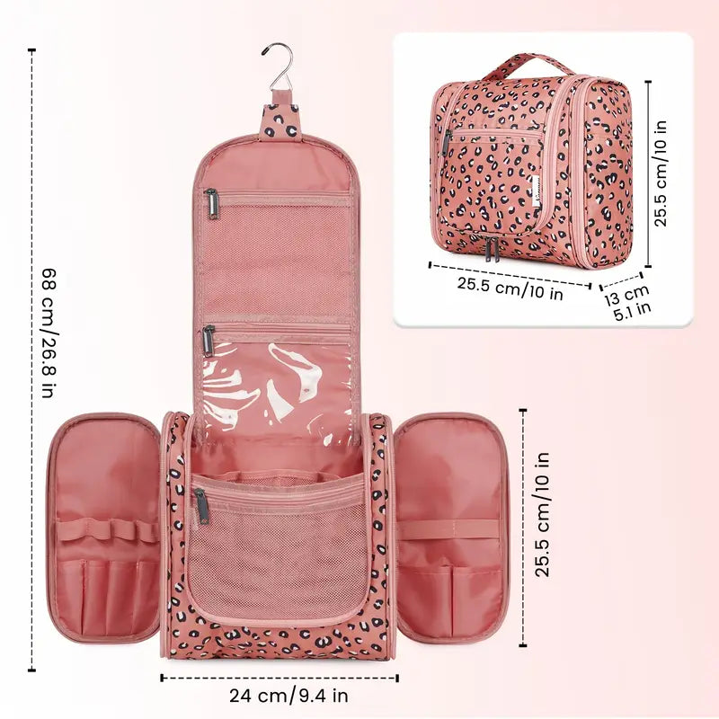 Trousse de toilette à motifs floraux bleus  Grande capacité pour voyage organisé