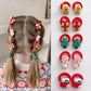 Lot d’Élastiques Cheveux Enfant Motifs de Noël – Accessoires Festifs Père Noël, Pingouin et Ourson