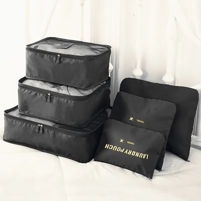 Set de 6 Organisateurs de Valise – Poches de Rangement pour Vêtements et Accessoires de Voyage