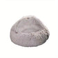 Lit Igloo pour Chat ou Petit Chien – Coussin Douillet en Fausse Fourrure
