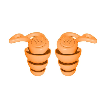 Bouchons d’Oreilles Réutilisables en Silicone, coloris Orange