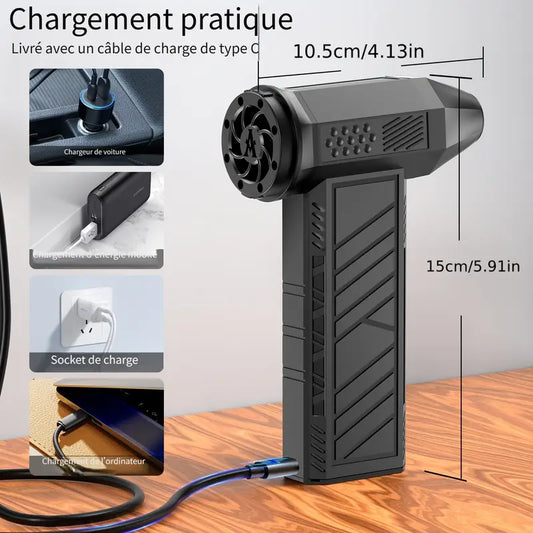 Mini ventilateur portable rechargeable USB – Ventilateur de poche puissant pour bureau, voyage et extérieur