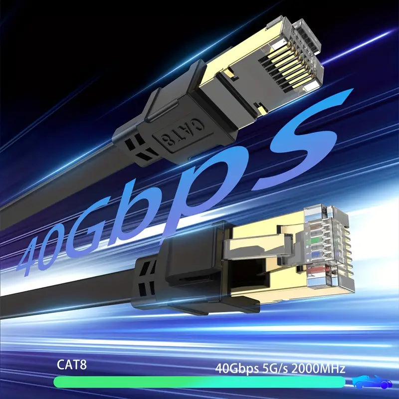 Câble Ethernet RJ45 Cat 7 Haute Vitesse – Réseau Internet Gigabit Blindé, Plat et Longue Portée | Composants Informatiques