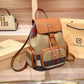 Sac à dos femme en toile et cuir – Élégant, pratique avec poches latérales