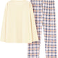 Pyjama Femme Long Confort Oversize – Haut Manches Longues & Pantalon à Carreaux, Ensemble Doux et Décontracté