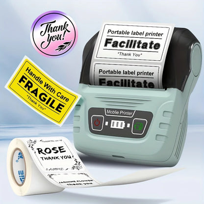 Imprimante Portable Étiquettes Personnalisées – Sans Fil & Rechargeable – Idéale Bureau, Colis & Merci